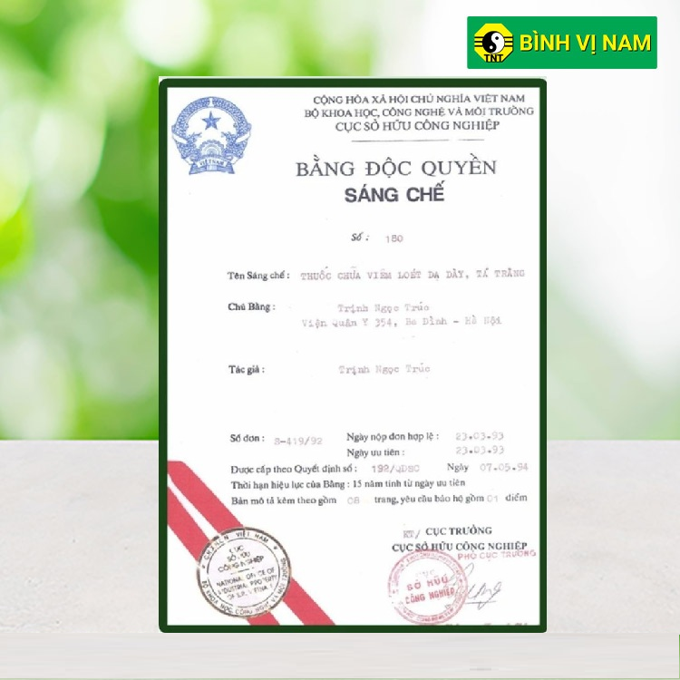 Bang sang che 1994 Bang sang che Bình Vị Nam 1994