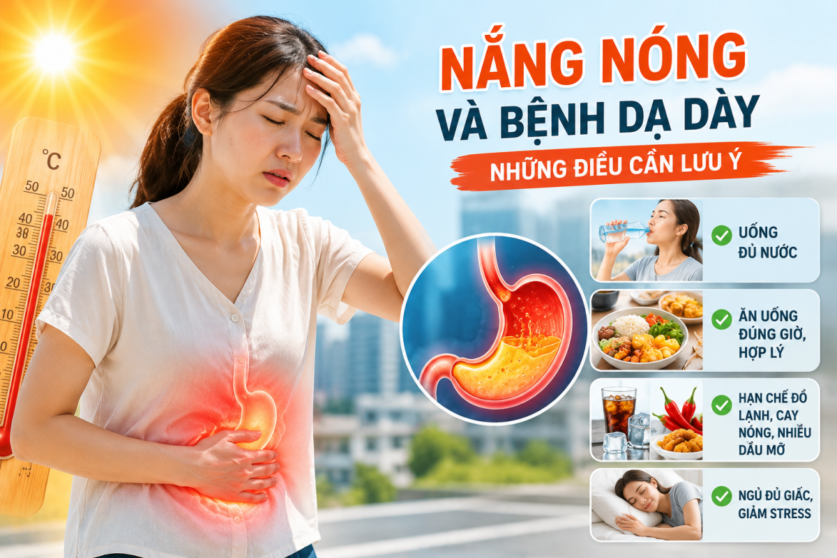 Nắng nóng ảnh bệnh dạ dày