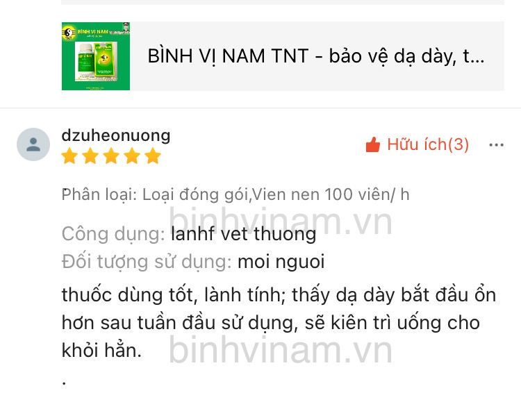 Khách hàng chia sẻ: “Dạ dày bắt đầu ổn hơn sau tuần đầu sử dụng”