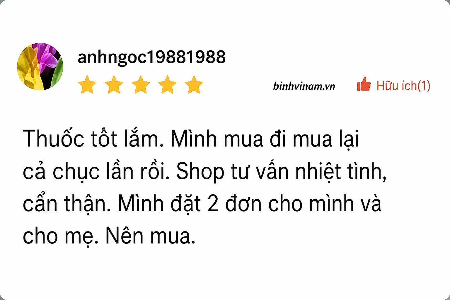Khách hàng chia sẻ: “Mình mua đi mua lại cả chục lần rồi