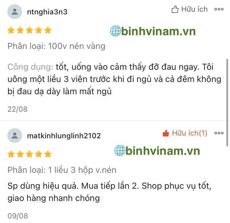 Khách hàng chia sẻ: Cảm nhận dễ chịu hơn và tiếp tục mua Bình Vị Nam lần thứ hai